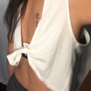 White backless crop top